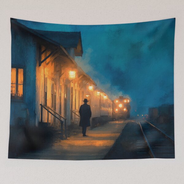 Item preview, Old Western Train Station At Dusk designed and sold by Rtymer.