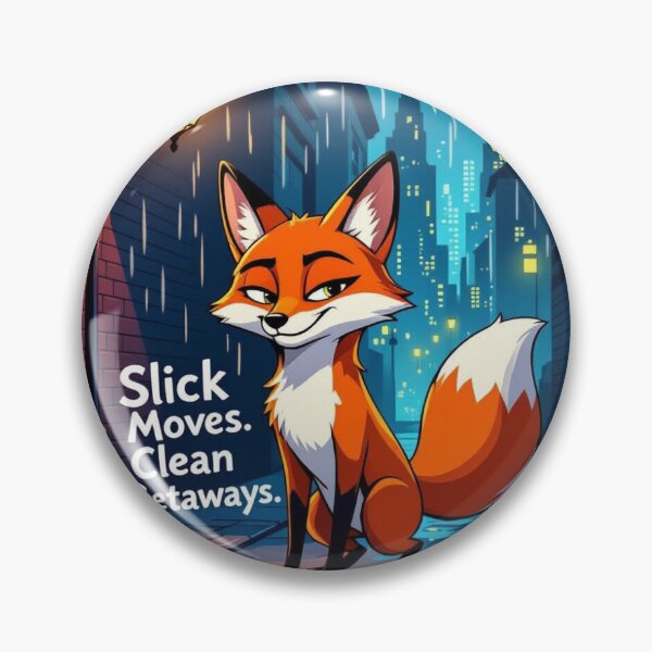Item preview, Urban Noir Fox – Slick Moves Clean Getaways | Bold Vector Animal Art designed and sold by WhimsyByPaul.redbubble.com.