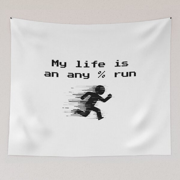 Item preview, Pixel Speedrunner Design - My Life Is an Any% Run designed and sold by PHRASEandSTYLE.