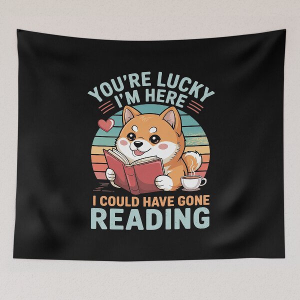 Item preview, Cute Reading Dog with Coffee Books and Coffee Lover  designed and sold by FadeOfThrone.