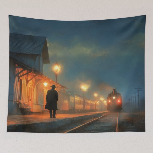 Item preview, Old Western Train Station At Dusk designed and sold by Rtymer.