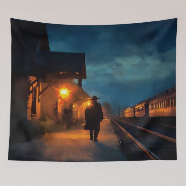 Item preview, Old Western Train Station At Dusk designed and sold by Rtymer.
