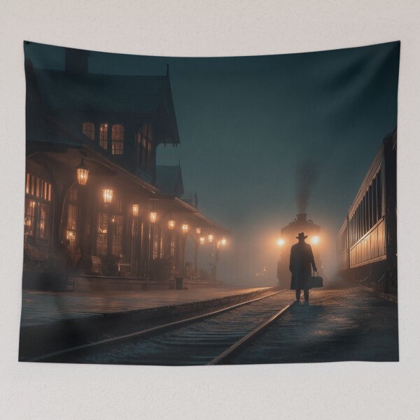 Item preview, Old Western Train Station At Dusk designed and sold by Rtymer.
