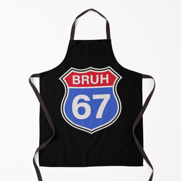 Item preview, Bruh 67 Route Sign Six Seven Meme Highway Shield designed and sold by pansak.