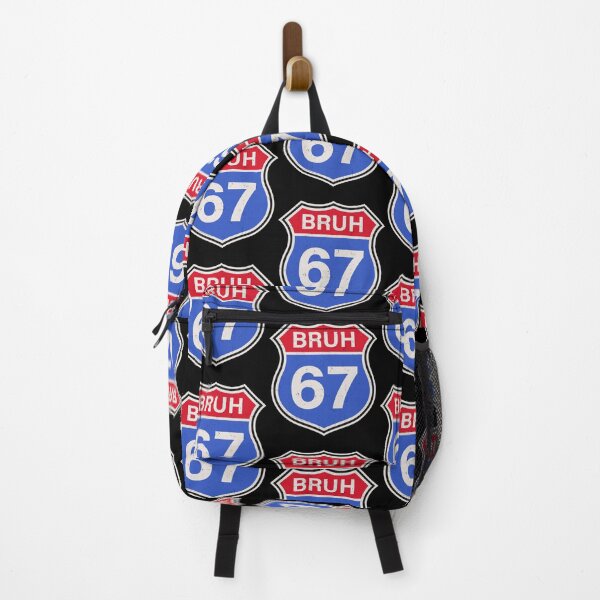 Item preview, Bruh 67 Route Sign Six Seven Meme Highway Shield designed and sold by pansak.