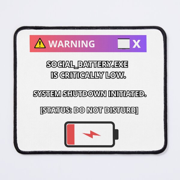 Item preview, Critical Error: Social Battery Low - Pixel Art Meme designed and sold by AMBAYK.