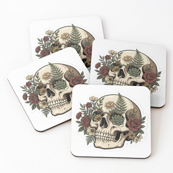 Item preview, Floral Skull with Wildflowers designed and sold by AmyDrip.