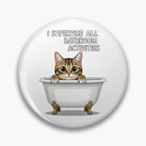 Item preview, cat bathroom Funny Bathtub Cat Shirt – Curious Cat Watching – Cute Bathroom Humor designed and sold by Uglyandcute.