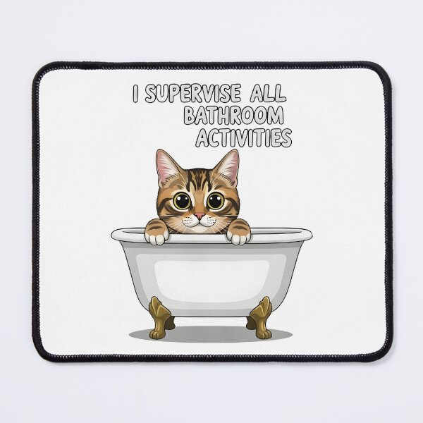 Item preview, cat bathroom Funny Bathtub Cat Shirt – Curious Cat Watching – Cute Bathroom Humor designed and sold by Uglyandcute.