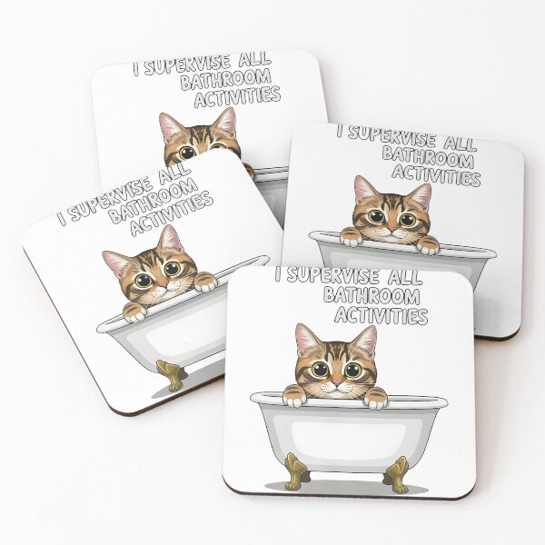 Item preview, cat bathroom Funny Bathtub Cat Shirt – Curious Cat Watching – Cute Bathroom Humor designed and sold by Uglyandcute.