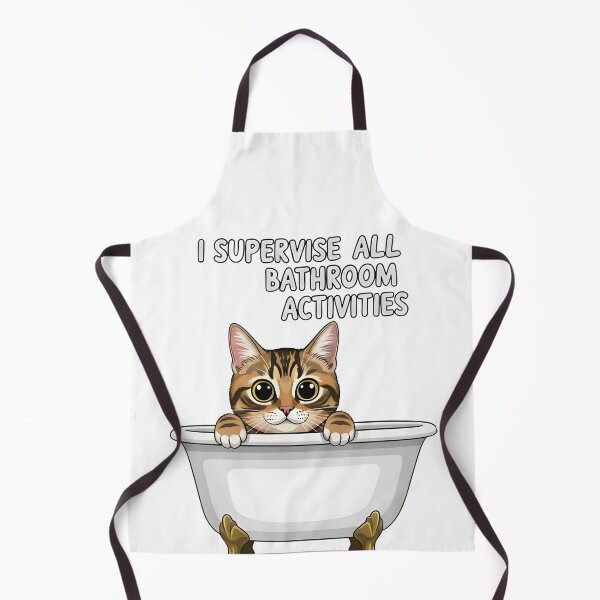 Item preview, cat bathroom Funny Bathtub Cat Shirt – Curious Cat Watching – Cute Bathroom Humor designed and sold by Uglyandcute.