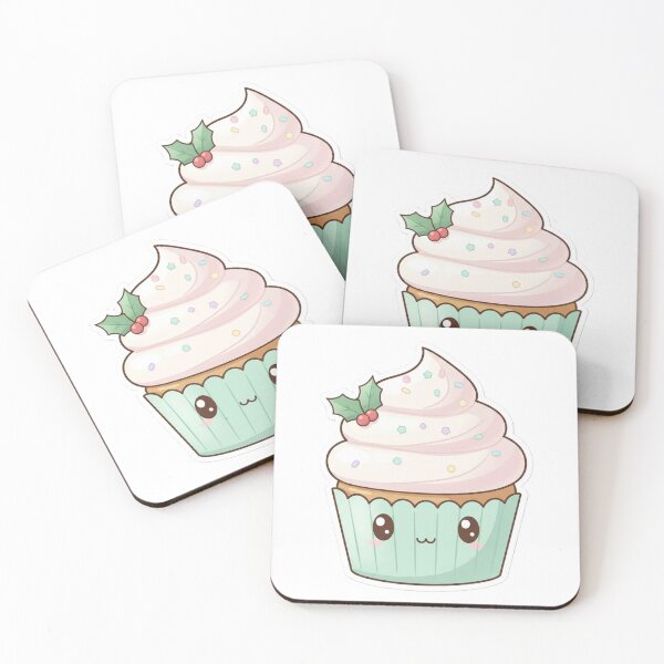 Item preview, Cute Kawaii Christmas Cupcake – Holly Berry Sprinkles designed and sold by Serge-Design.