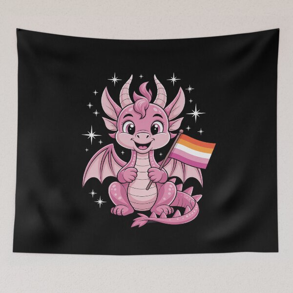 Item preview, Lesbian Dragon Orange Pink Lesbian Pride designed and sold by SIGORDESIGN.