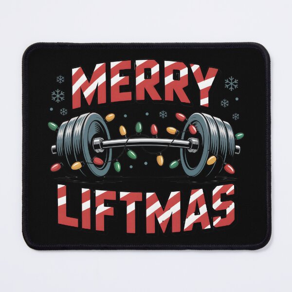 Item preview, Merry Liftmas – Christmas Barbell Fitness Design designed and sold by SoftStyleStudio ⭐⭐⭐.