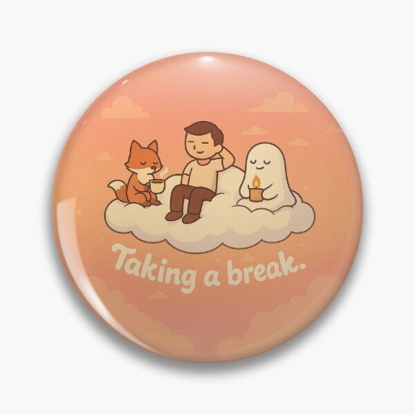 Item preview, Taking a Break · Cozy Fox, Ghost and Human on a Cloud designed and sold by Still Breathing Studio.