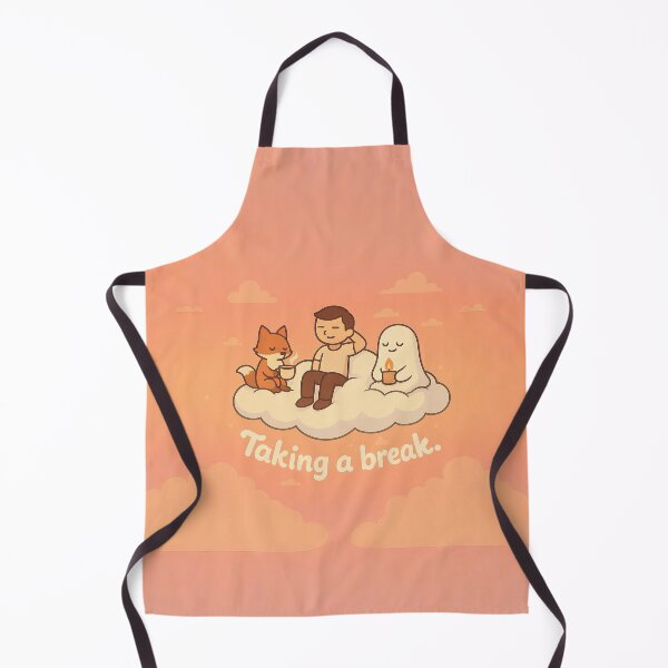 Item preview, Taking a Break · Cozy Fox, Ghost and Human on a Cloud designed and sold by Still Breathing Studio.