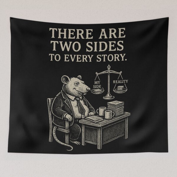 Item preview, Two Sides to Every Story | Satire Rat Lawyer | Dark Humor Courtroom Shirt designed and sold by Mouraludia.