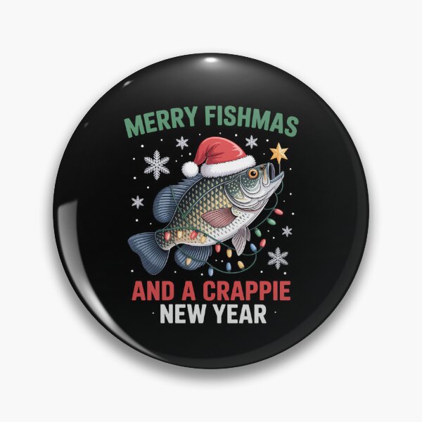 Item preview, Merry Fishmas And A Crappie New Year Fishing Funny Xmas designed and sold by CruelShadesSt.