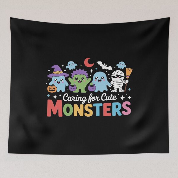 Item preview, Halloween Caring for Cute Monsters Daycare Teacher Provider designed and sold by ShelFisher.