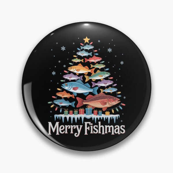 Item preview, Merry Fishmas Christmas Tree Funny Fish Fishing Fisherman designed and sold by CruelShadesSt.