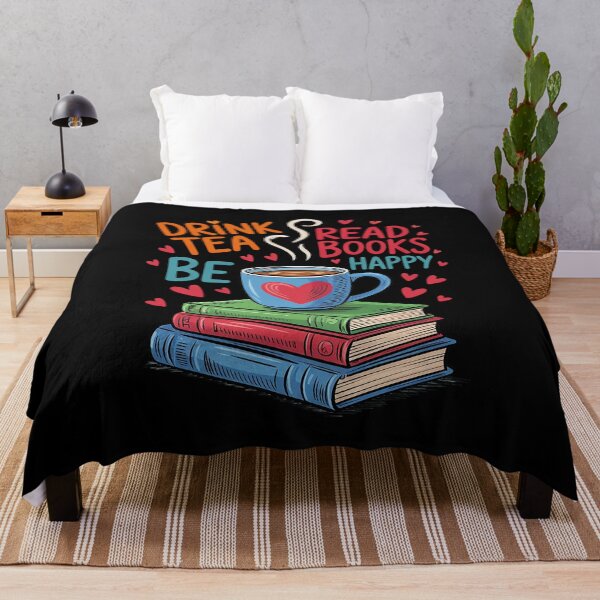 Item preview, Drink Tea Read Books Be Happy I Love Reading Bookworm designed and sold by AquaKiev.