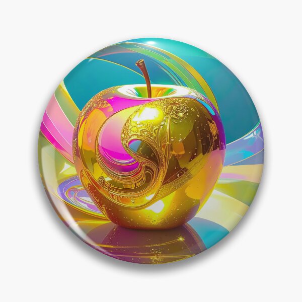 Item preview, Golden Apple Prism – Luminous Glass Sculpture designed and sold by NizuCaCi.