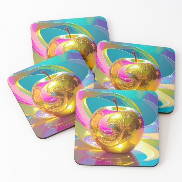Item preview, Golden Apple Prism – Luminous Glass Sculpture designed and sold by NizuCaCi.
