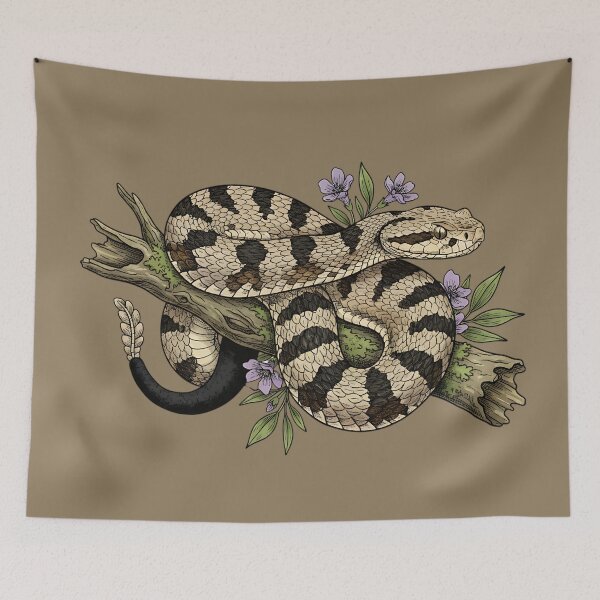Item preview, Timber Rattlesnake With Woodland Blooms designed and sold by BirdsnStuff.