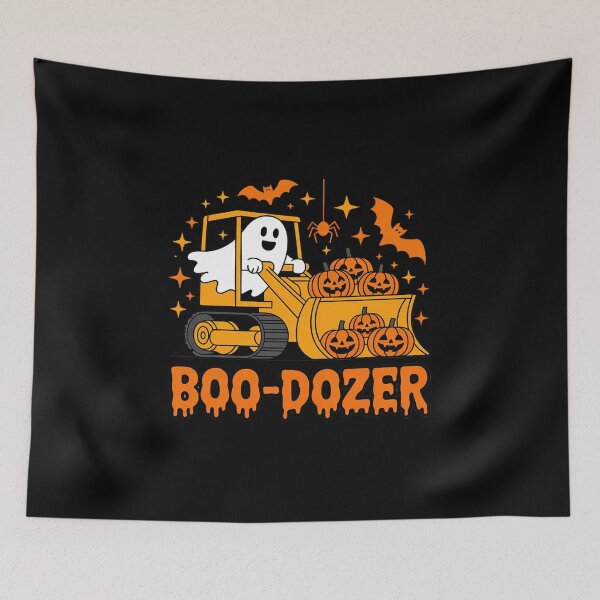 Item preview, Halloween Construction Ghost Boo Dozer Autumn Pumpkin Kids designed and sold by ShelFisher.