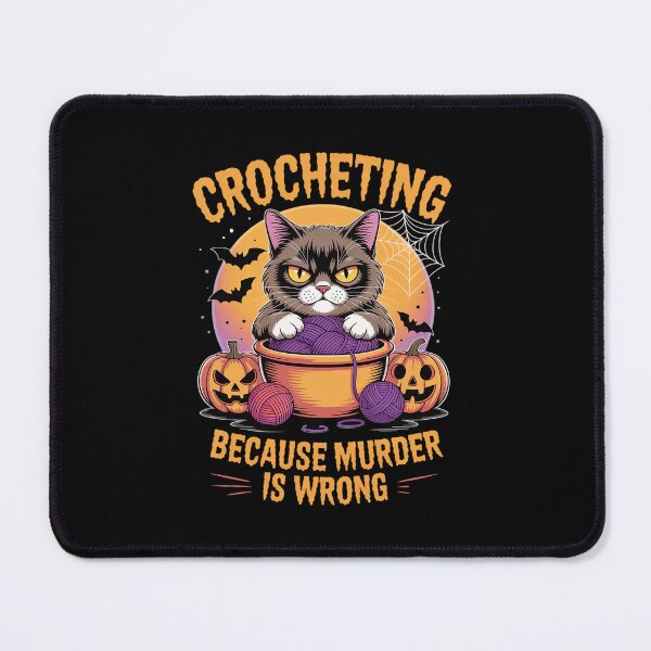 Item preview, Halloween Crochet Cat Costume Pun Orange Purple designed and sold by ShelFisher.