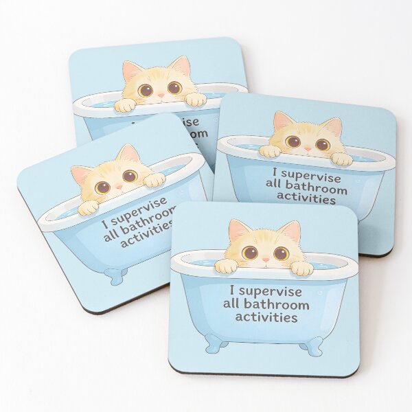 Item preview, cat bathroom Funny Bathtub Cat Shirt – Curious Cat Watching – Cute Bathroom Humor designed and sold by Uglyandcute.