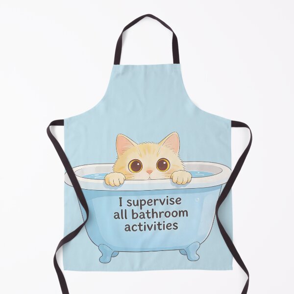 Item preview, cat bathroom Funny Bathtub Cat Shirt – Curious Cat Watching – Cute Bathroom Humor designed and sold by Uglyandcute.