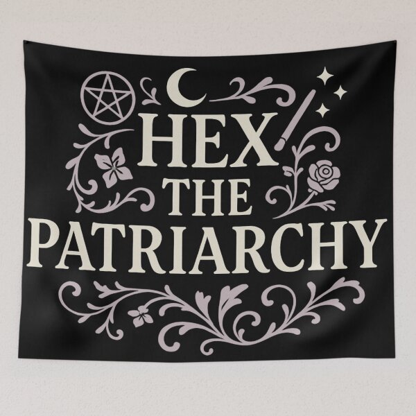Item preview, Hex the Patriarchy Shirt | Witchy Feminist Gothic Aesthetic | Moon Pentacle Spell Design designed and sold by Mouraludia.