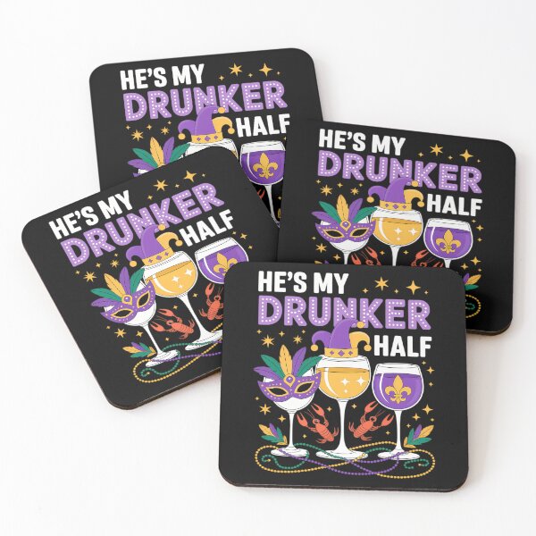 Item preview, Mardi Gras He's my Drunker Half Carnival designed and sold by CruelShadesSt.