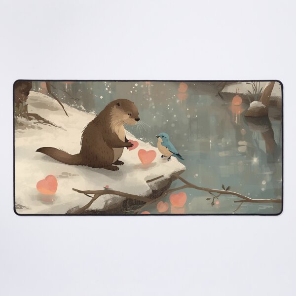 Item preview, Valentine’s Woodland Otter & Bluebird • Whimsical Heart Lantern Float Prep designed and sold by WildlifeWhimsy.