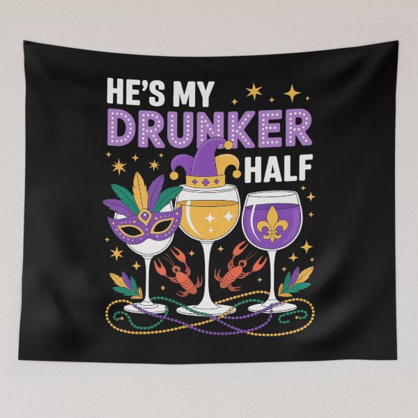 Item preview, Mardi Gras He's my Drunker Half Carnival designed and sold by CruelShadesSt.