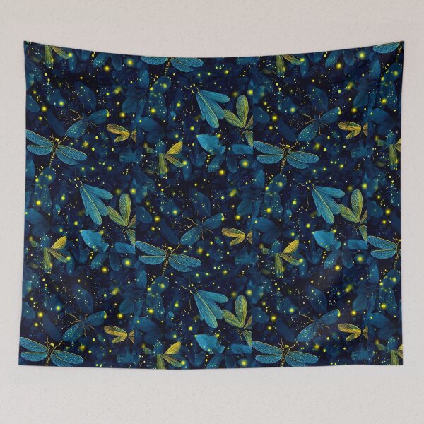 Item preview, Neon Night Fireflies | Glowing Blue Aesthetic | Magical Nature Vibes designed and sold by ClaraToneStudio.