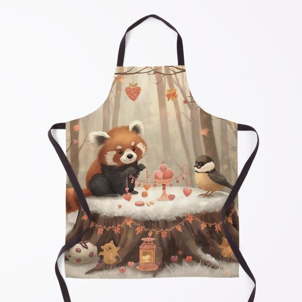 Item preview, Valentine’s Woodland Red Panda & Chickadee • Whimsical Heart Garland Prep Art designed and sold by WildlifeWhimsy.