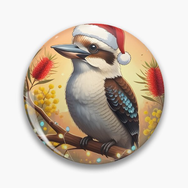 Item preview, xmas kookaburra Festive Christmas Kookaburra on Eucalyptus Branch – Kooka-la-la-la-la designed and sold by Uglyandcute.