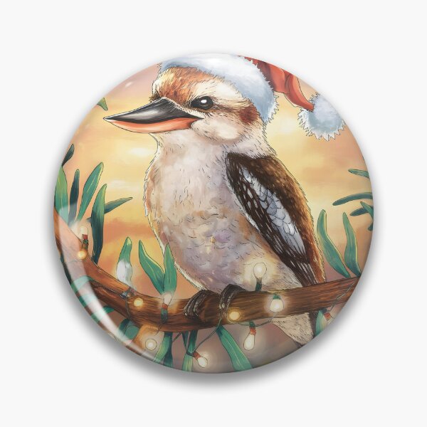 Item preview, xmas kookaburra Festive Christmas Kookaburra on Eucalyptus Branch – Kooka-la-la-la-la designed and sold by Uglyandcute.