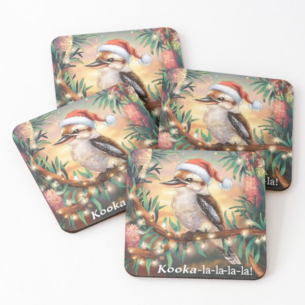 Item preview, xmas kookaburra Festive Christmas Kookaburra on Eucalyptus Branch – Kooka-la-la-la-la designed and sold by Uglyandcute.