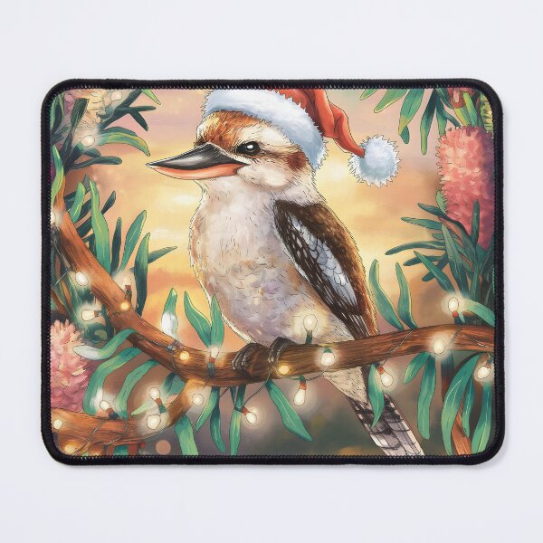 Item preview, xmas kookaburra Festive Christmas Kookaburra on Eucalyptus Branch – Kooka-la-la-la-la designed and sold by Uglyandcute.