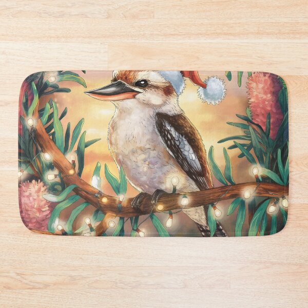 Item preview, xmas kookaburra Festive Christmas Kookaburra on Eucalyptus Branch – Kooka-la-la-la-la designed and sold by Uglyandcute.