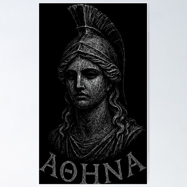Item preview, Athena Greek Goddess Distressed Scratch Art designed and sold by Mortisigil.