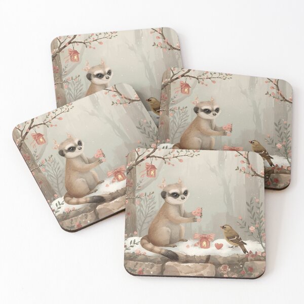 Item preview, Valentine’s Woodland Meerkat & Goldfinch • Whimsical Heart Tile Prep Art designed and sold by WildlifeWhimsy.