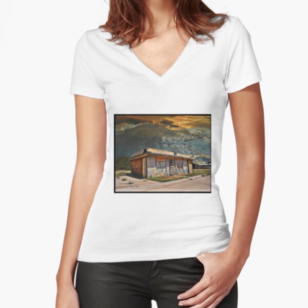 Jackson Mississippi Sky looms over McLean Texas Fitted V-Neck T-Shirt