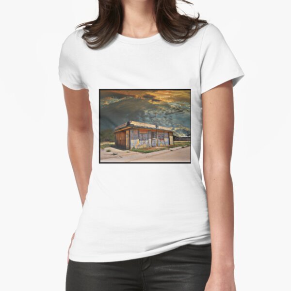 Jackson Mississippi Sky looms over McLean Texas Fitted T-Shirt