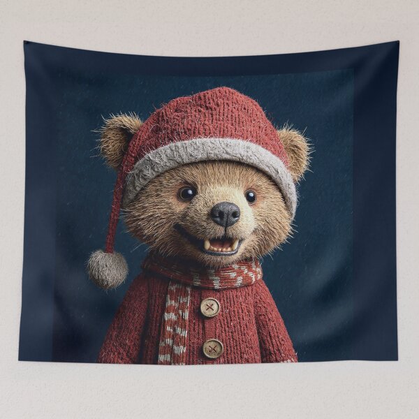 Item preview, Adorable Bear in Winter Outfit designed and sold by Savannah Gibbs.