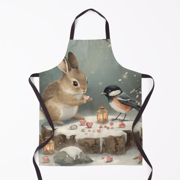 Item preview, Valentine’s Woodland Arctic Hare & Magpie • Whimsical Heart Gem Prep Art designed and sold by WildlifeWhimsy.