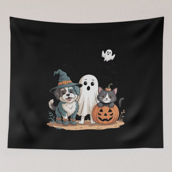 Item preview, Halloween Dog and Cat, Witch Ghost Cute Pet Costume designed and sold by ShelFisher.